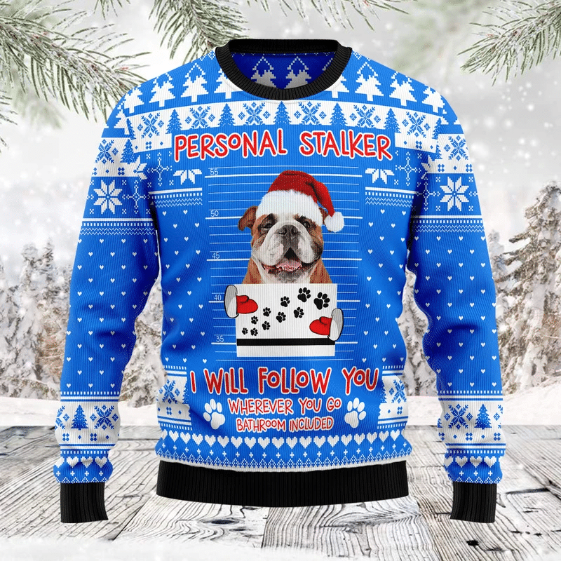 Stalker Bulldog Ugly Christmas Sweater Ugly Sweater For Men Women