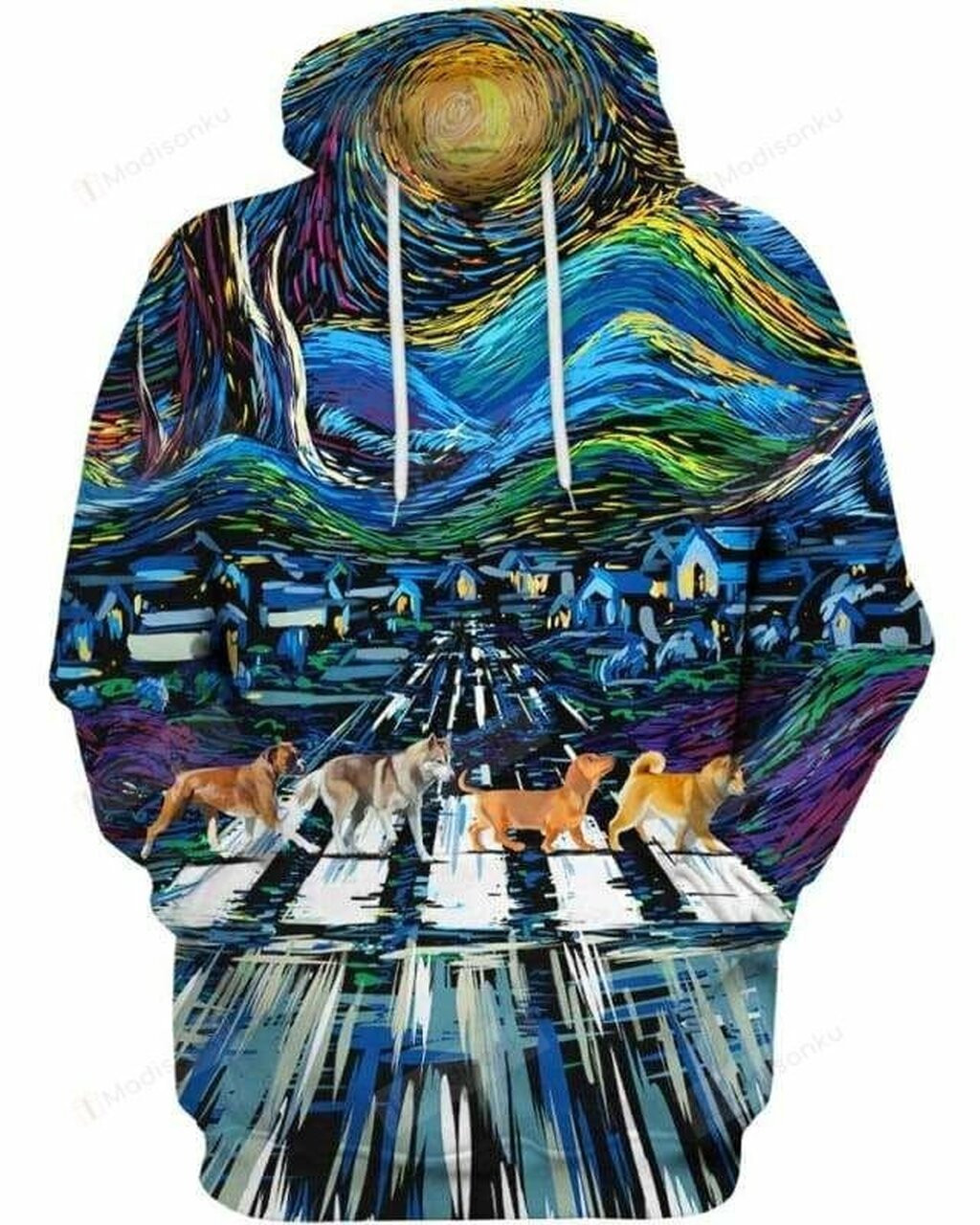 Stary Night Dog For Unisex 3d All Over Print Hoodie, Zip-up Hoodie