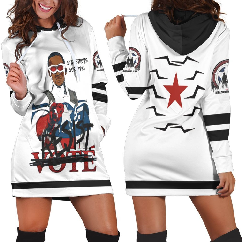 Stay Strong Survive The Falcon And The Winter Soldier Hoodie Dress Sweater Dress Sweatshirt Dress