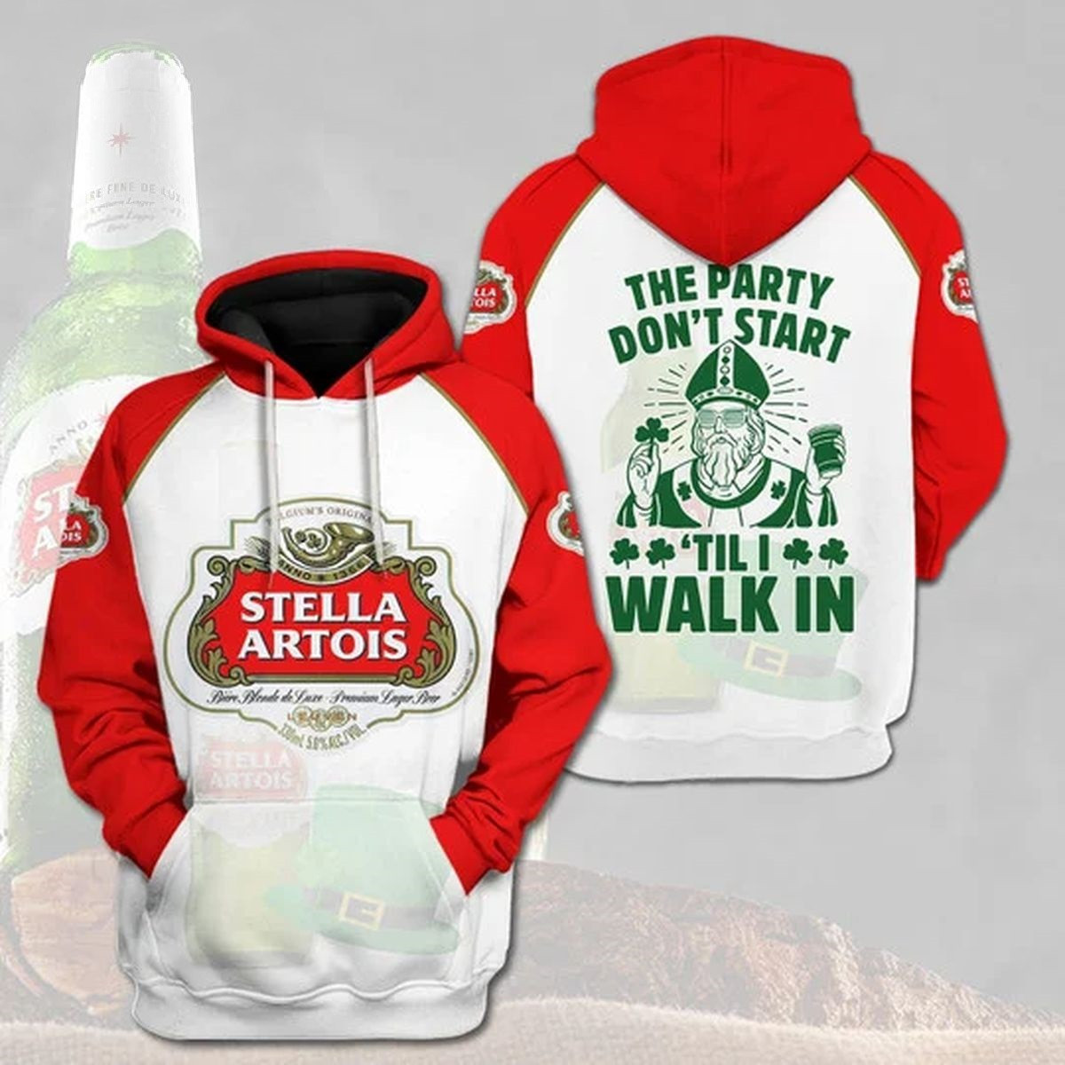 Stella Artois Beer The Party Dont Start Premium Hoodie for Men and Women