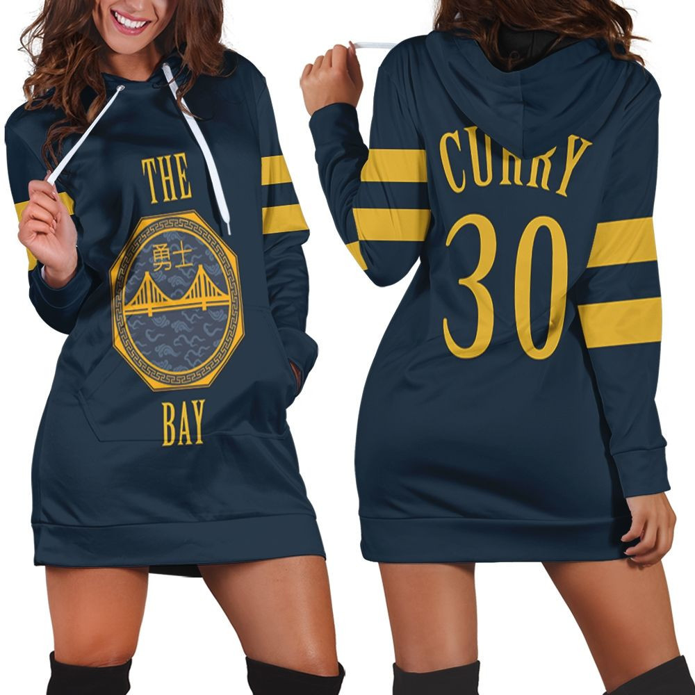Stephen Curry Golden State Warriors City Edition Navy Jersey Hoodie Dress Sweater Dress Sweatshirt Dress