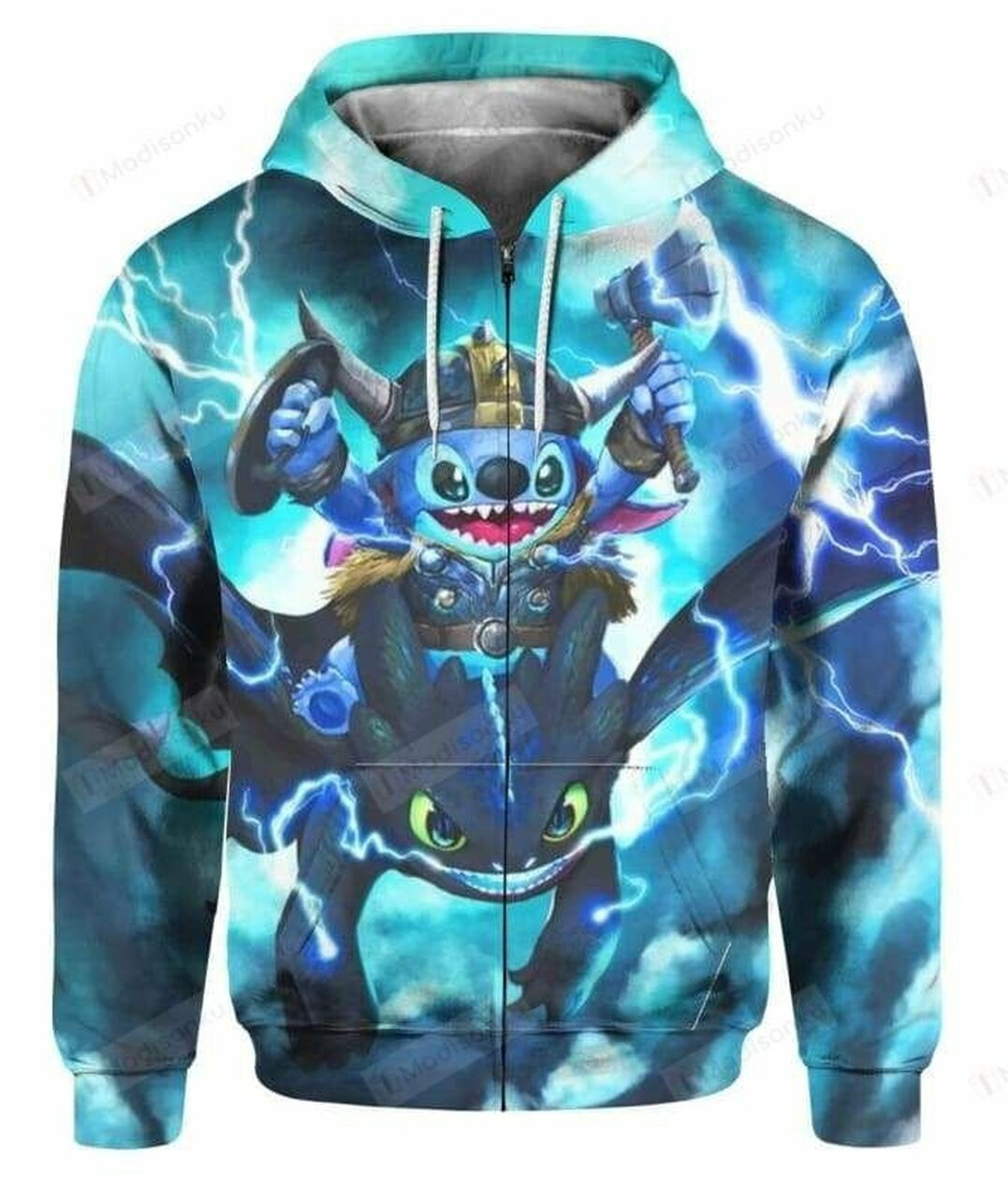 Stitch Toothless Viking 3d All Over Print Hoodie