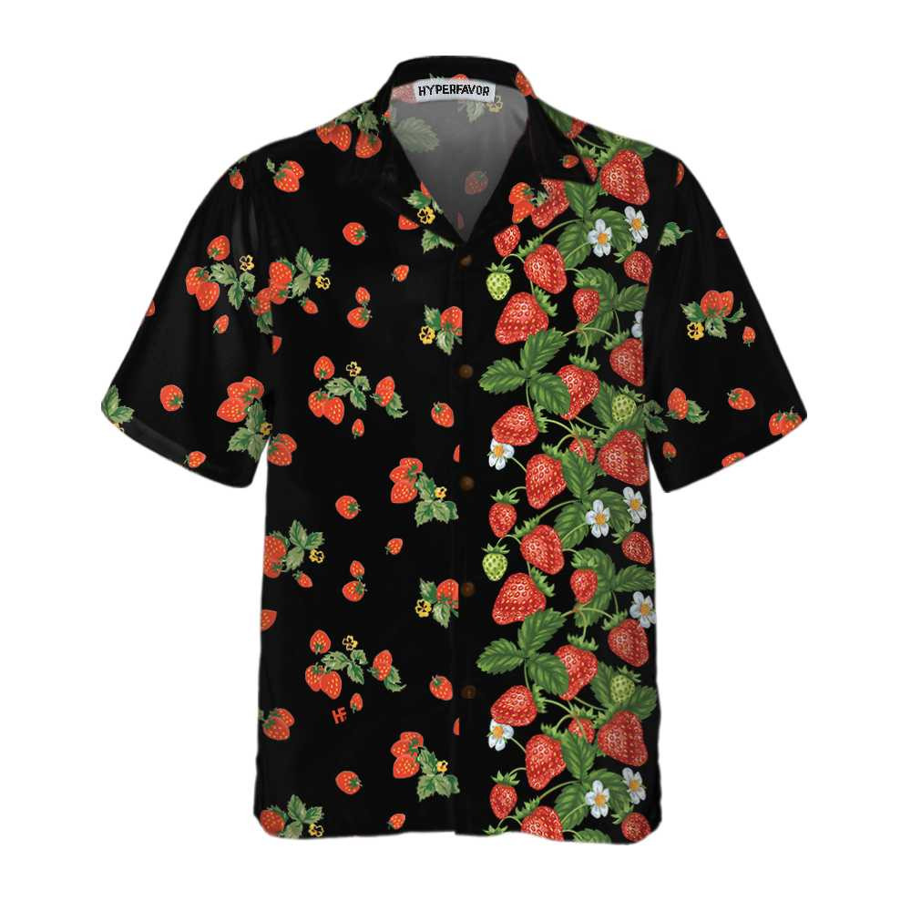 Strawberries Line Hawaiian Shirt Strawberry Shirt For Men  Women Strawberry Print Shirt