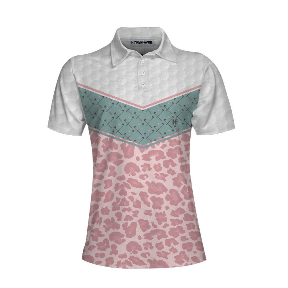 Striped Polo Golf Girl Seamless Pattern Golf Short Sleeve Women Polo Shirt Leopard Golf Shirt For Ladies