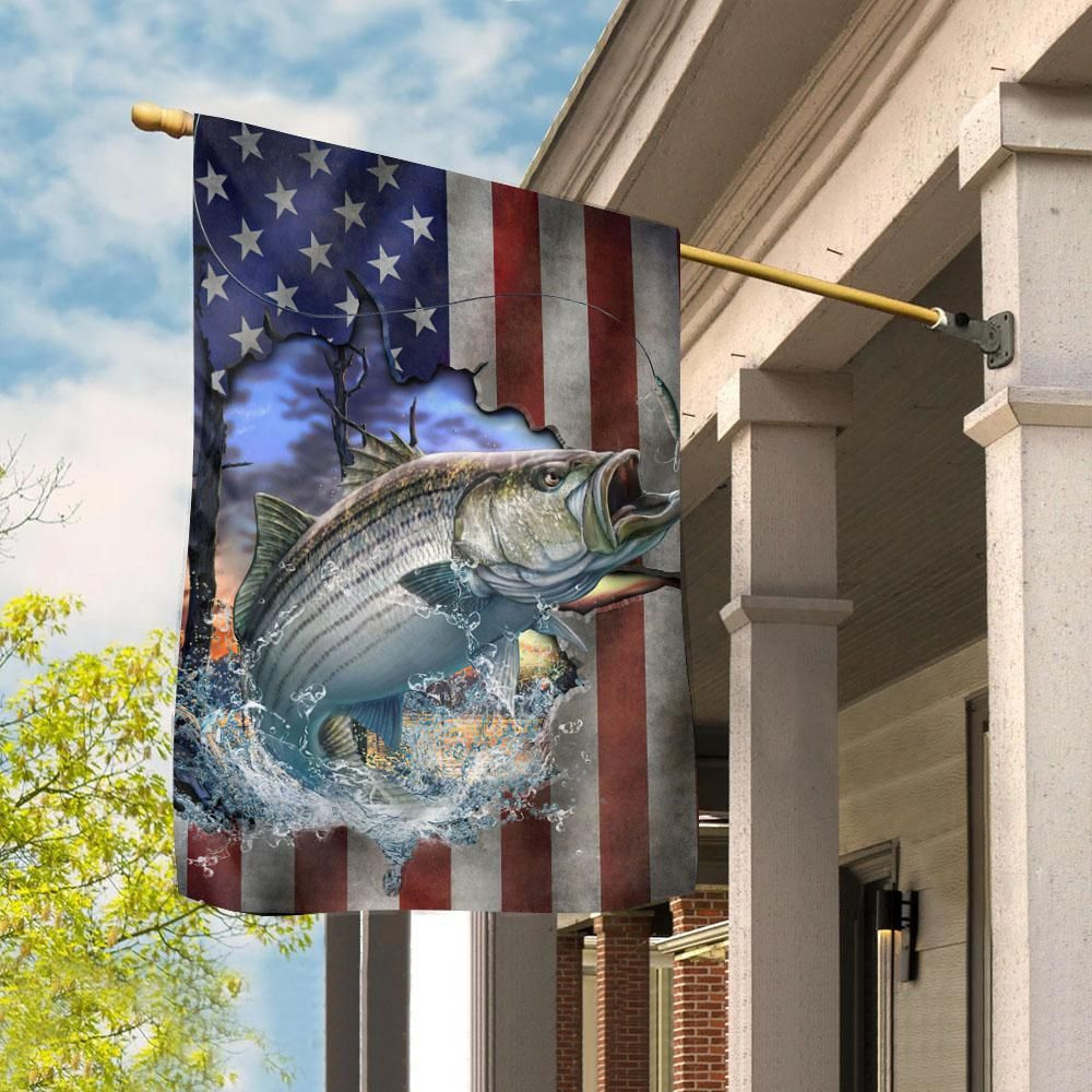 Striper Fishing Flag  Garden Flag House Flag