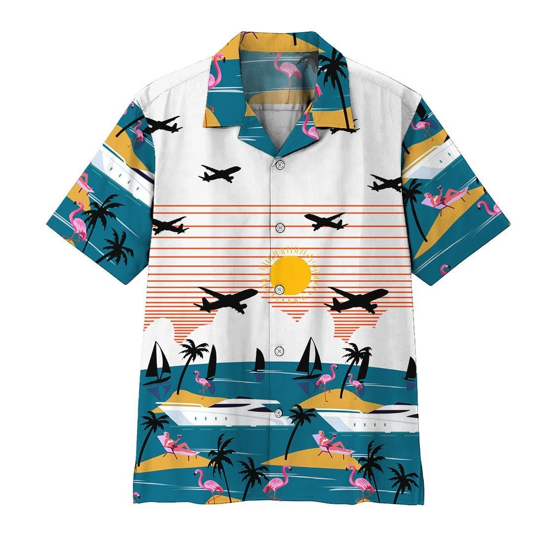 Summer Beach Flamingo Hawaiian Shirt Tropical Hawaiian Shirt For Men Women