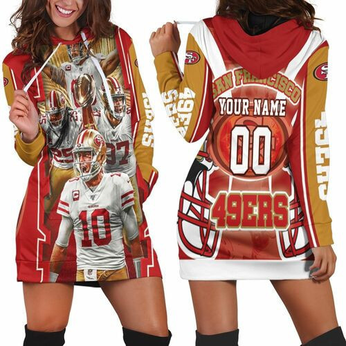 Super Bowl San Francisco 49ers Nfc Champions Personalized Hoodie Dress Sweater Dress Sweatshirt Dress