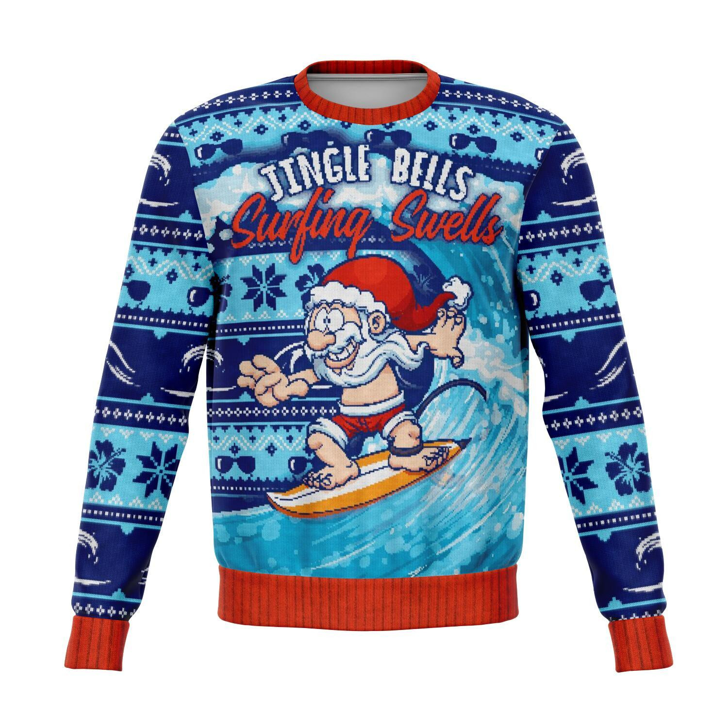 Surfing Wells Funny Ugly Christmas Sweater