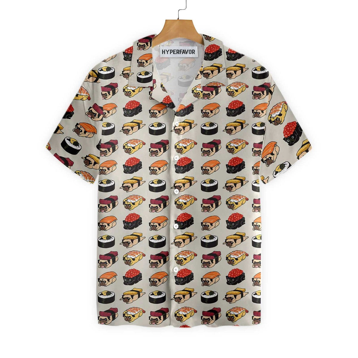 Sushi Pug Shirt For Men Hawaiian Shirt