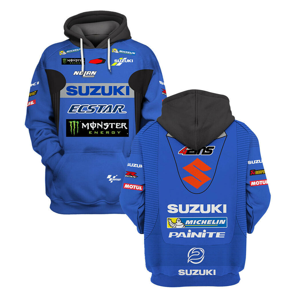 Suzuki ECSTAR MotoGP 3D Hoodie All Over Print Top Mens Size S