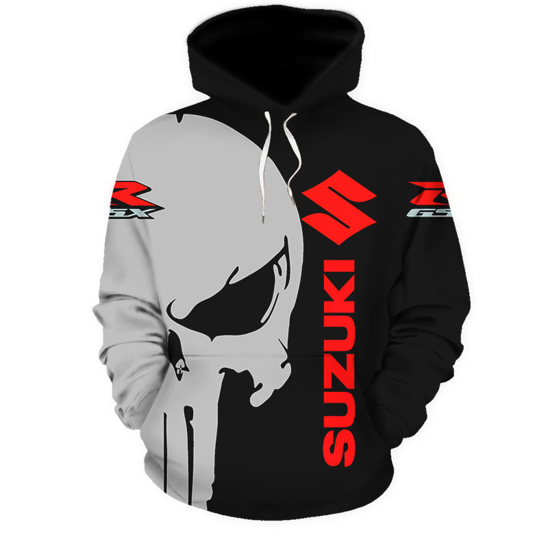 Suzuki GSXR Punisher Skull Black Hoodie