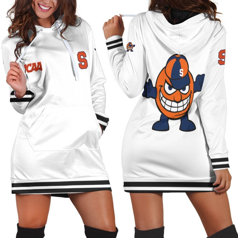 Syracuse Orange Ncaa Classic White With Mascot Logo Gift For Syracuse Orange Fans Hoodie Dress Sweater Dress Sweatshirt Dress