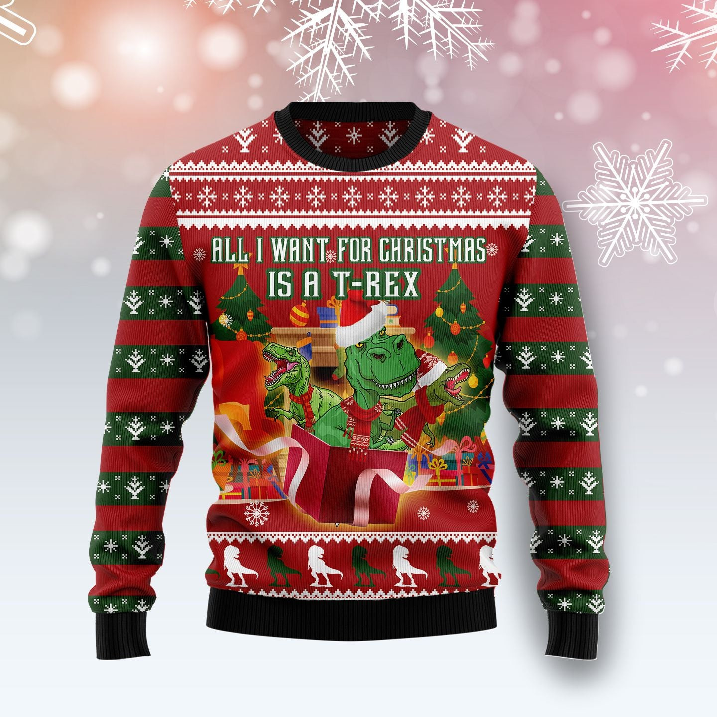 T-Rex Christmass Gift Ugly Christmas Sweater