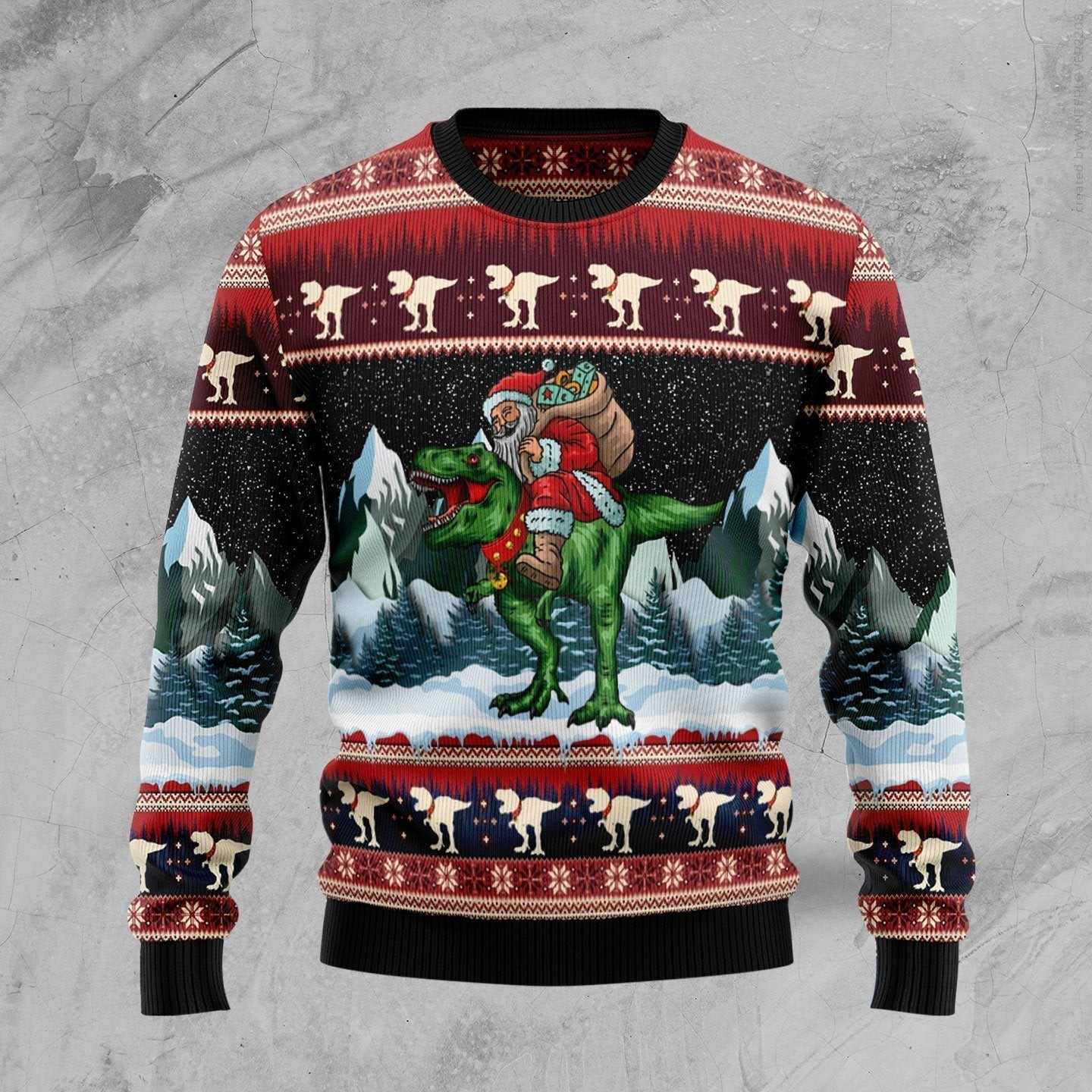 T-Rex Santa Ugly Christmas Sweater