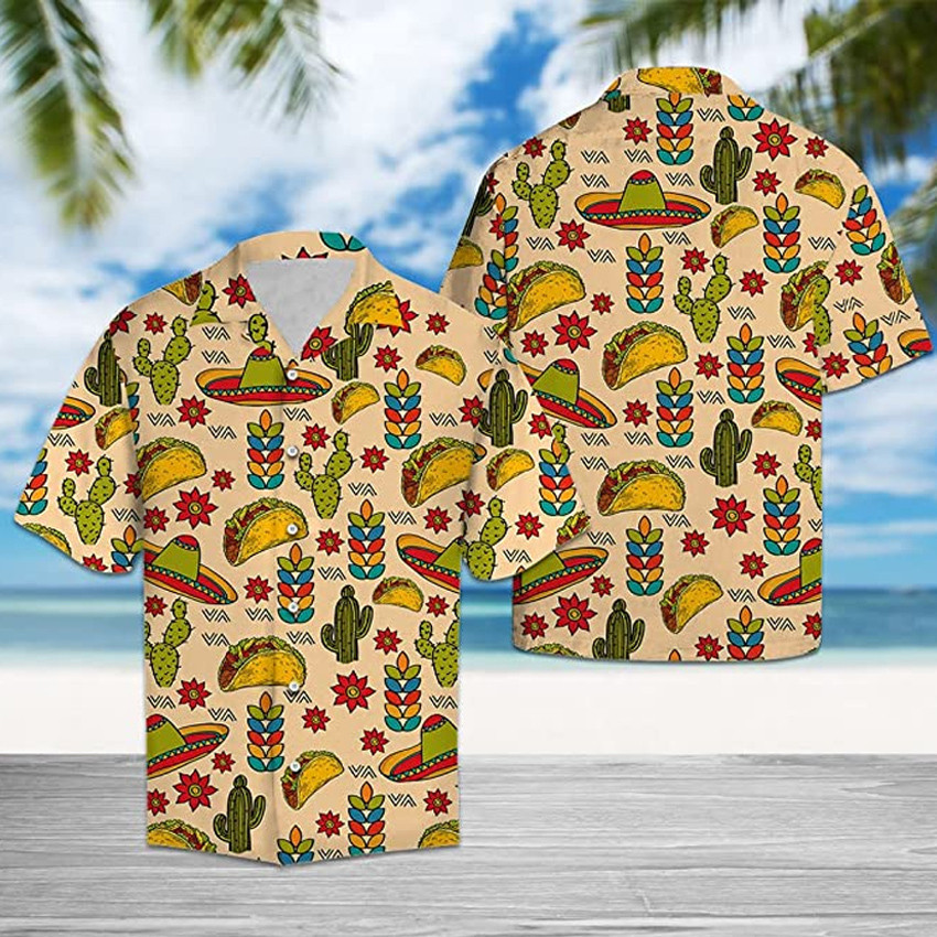 Taco Hawaiian Shirt Aloha Shirt For Taco Lover Shirt For Men and Women