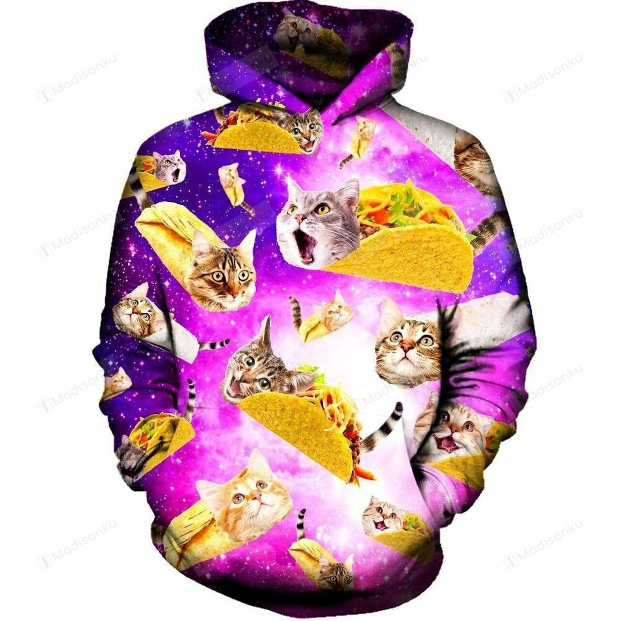 Tacos And Cats Purple 3d All Over Print Hoodie, Zip-up Hoodie