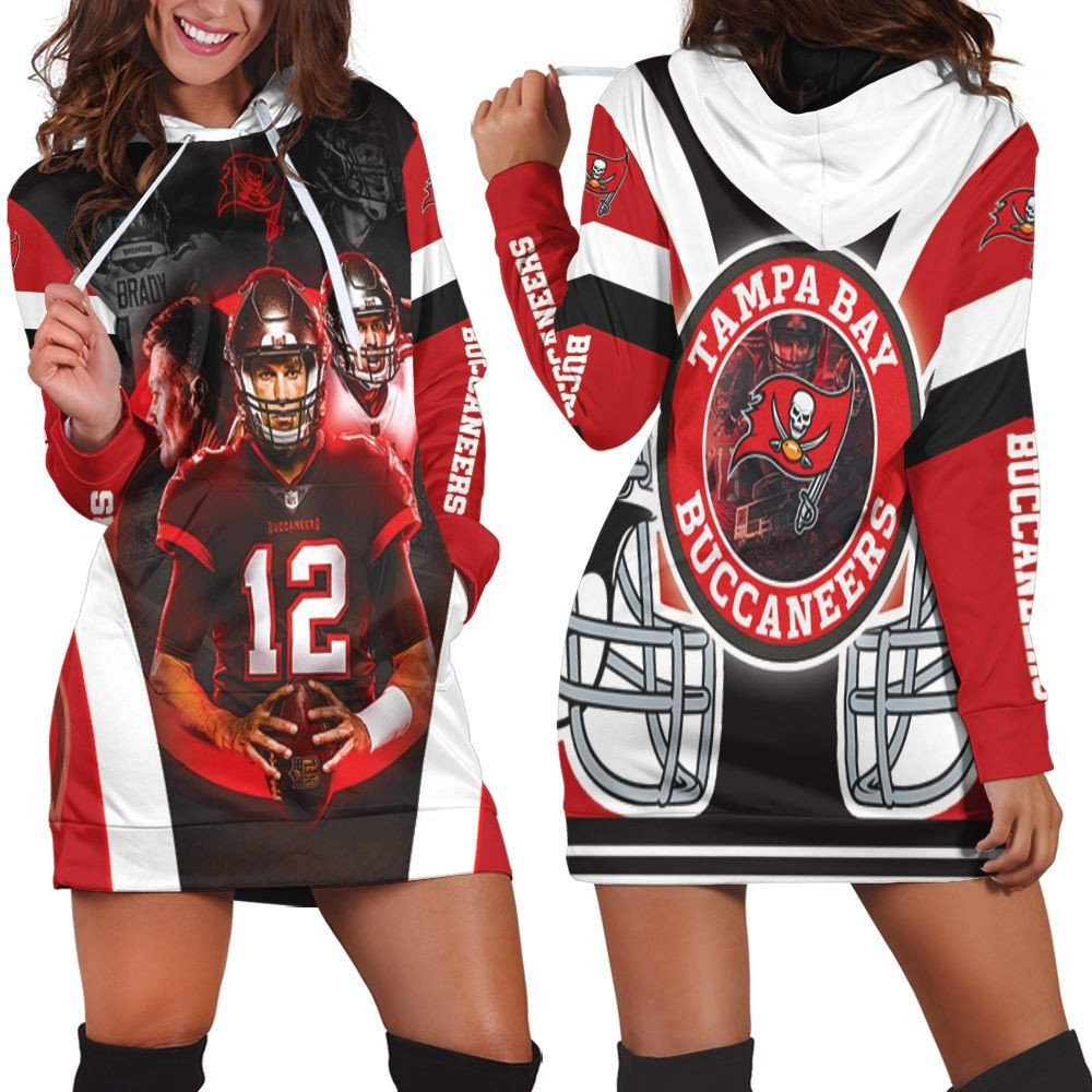 Tampa Bay Buccaneers 2021 Nfl Champions Tom Brady Art Hoodie Dress Sweater Dress Sweatshirt Dress