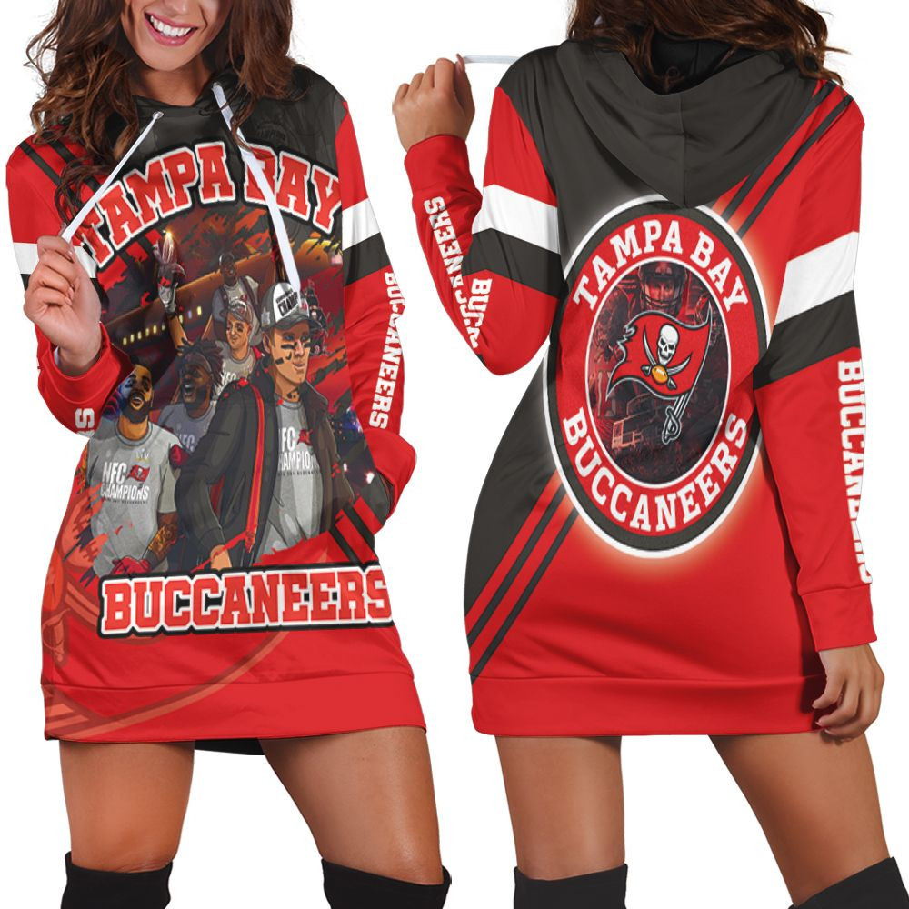 Tampa Bay Buccaneers 2021 Super Bowl Champions Art Hoodie Dress Sweater Dress Sweatshirt Dress