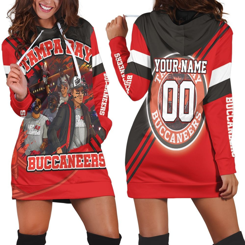 Tampa Bay Buccaneers 2021 Super Bowl Champions Art Personalized Hoodie Dress Sweater Dress Sweatshirt Dress