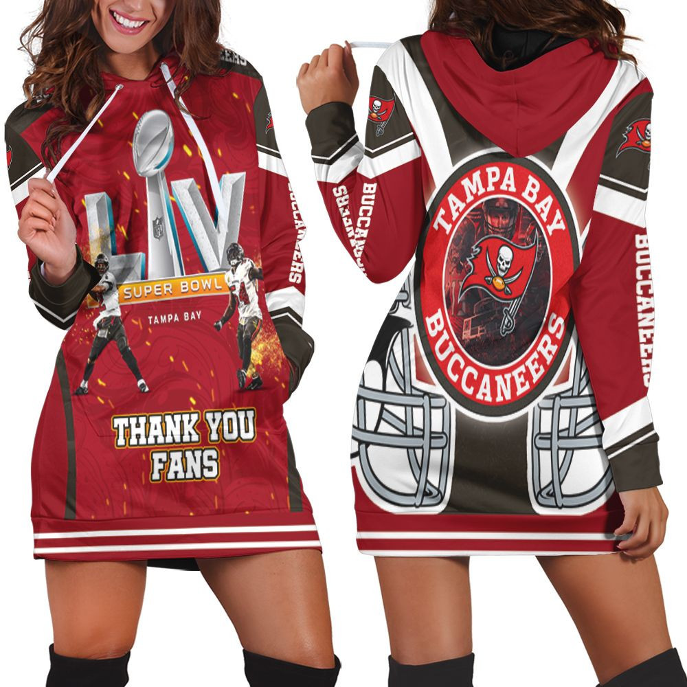 Tampa Bay Buccaneers 2021 Super Bowl Champions Thank You Fan Hoodie Dress Sweater Dress Sweatshirt Dress