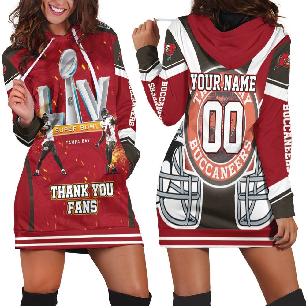 Tampa Bay Buccaneers 2021 Super Bowl Champions Thank You Fan Personalized Hoodie Dress Sweater Dress Sweatshirt Dress