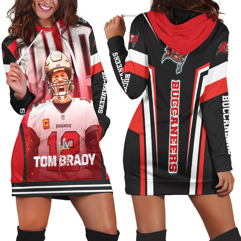 Tampa Bay Buccaneers 2021 Super Bowl Champions Tom Brady Mvp Hoodie Dress Sweater Dress Sweatshirt Dress