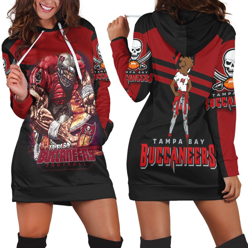 Tampa Bay Buccaneers Black Betty Boop Nfc South Division Champions Super Bowl 2021 Hoodie Dress Sweater Dress Sweatshirt Dress