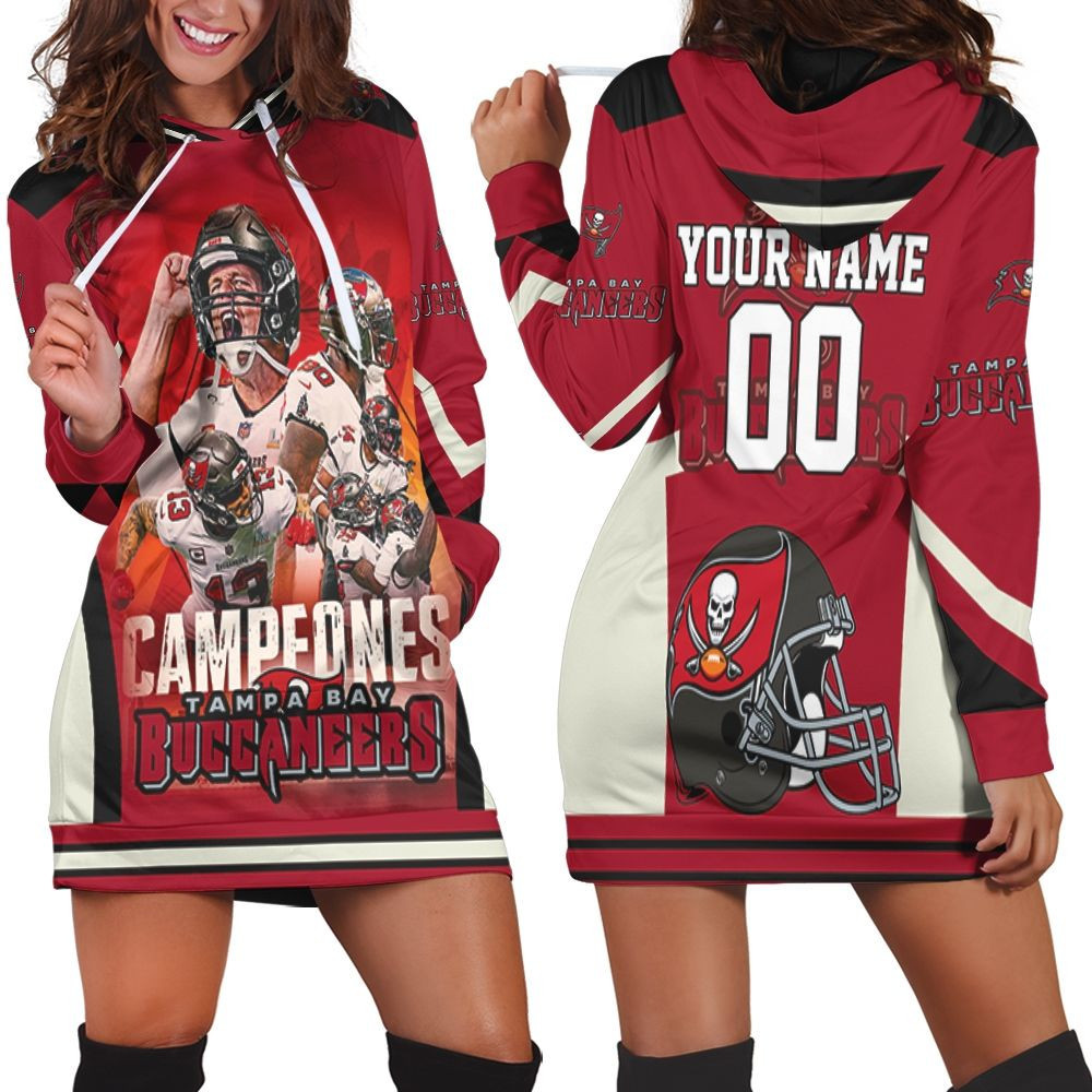 Tampa Bay Buccaneers Campeones Best Players For Fans Personalized Hoodie Dress Sweater Dress Sweatshirt Dress