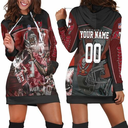 Tampa Bay Buccaneers Flag Nfc South Champions Super Bowl 2021 Personalized Hoodie Dress Sweater Dress Sweatshirt Dress