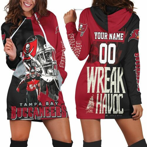 Tampa Bay Buccaneers Lavonte David 54 Wreak Havoc For Fans Personalized Hoodie Dress Sweater Dress Sweatshirt Dress