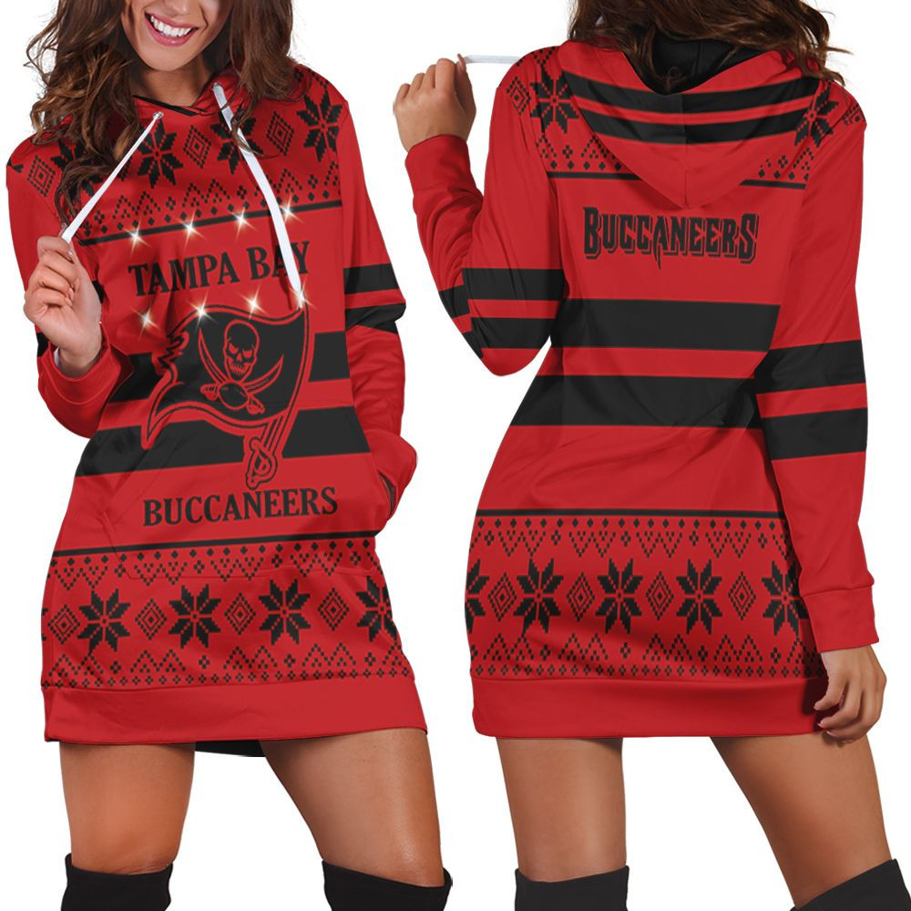 Tampa Bay Buccaneers Light Up Ugly 3d Hoodie Dress Sweater Dress Sweatshirt Dress