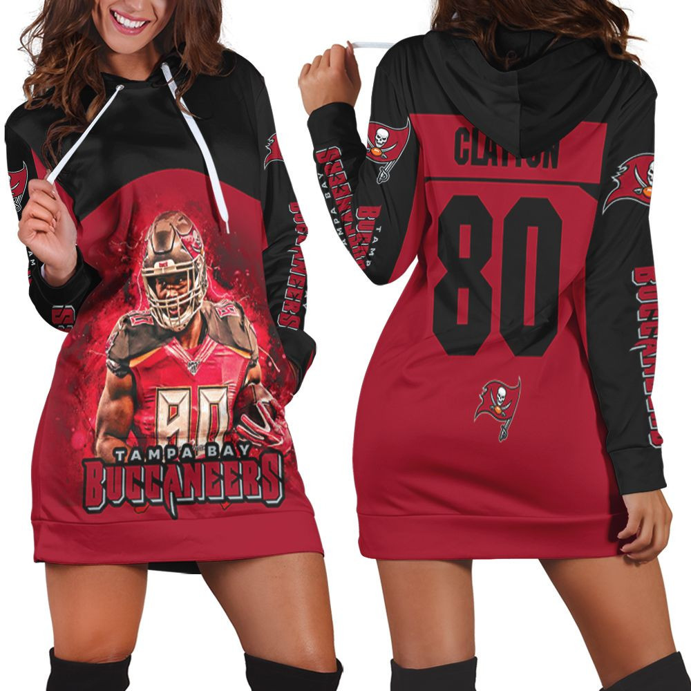 Tampa Bay Buccaneers Michael Clayton 80 Legend 3d Hoodie Dress Sweater Dress Sweatshirt Dress