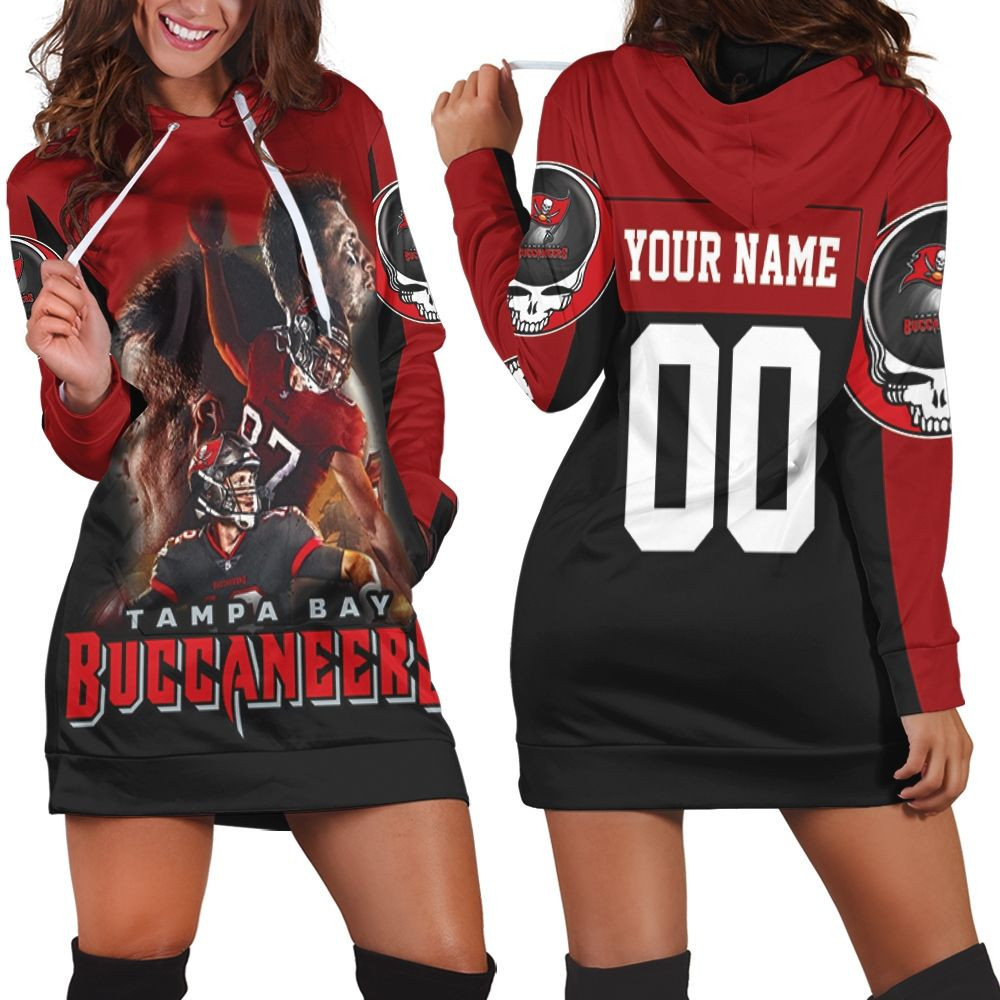 Tampa Bay Buccaneers Skull Nfc South Champions Super Bowl 2021 Personalized 1 Hoodie Dress Sweater Dress Sweatshirt Dress