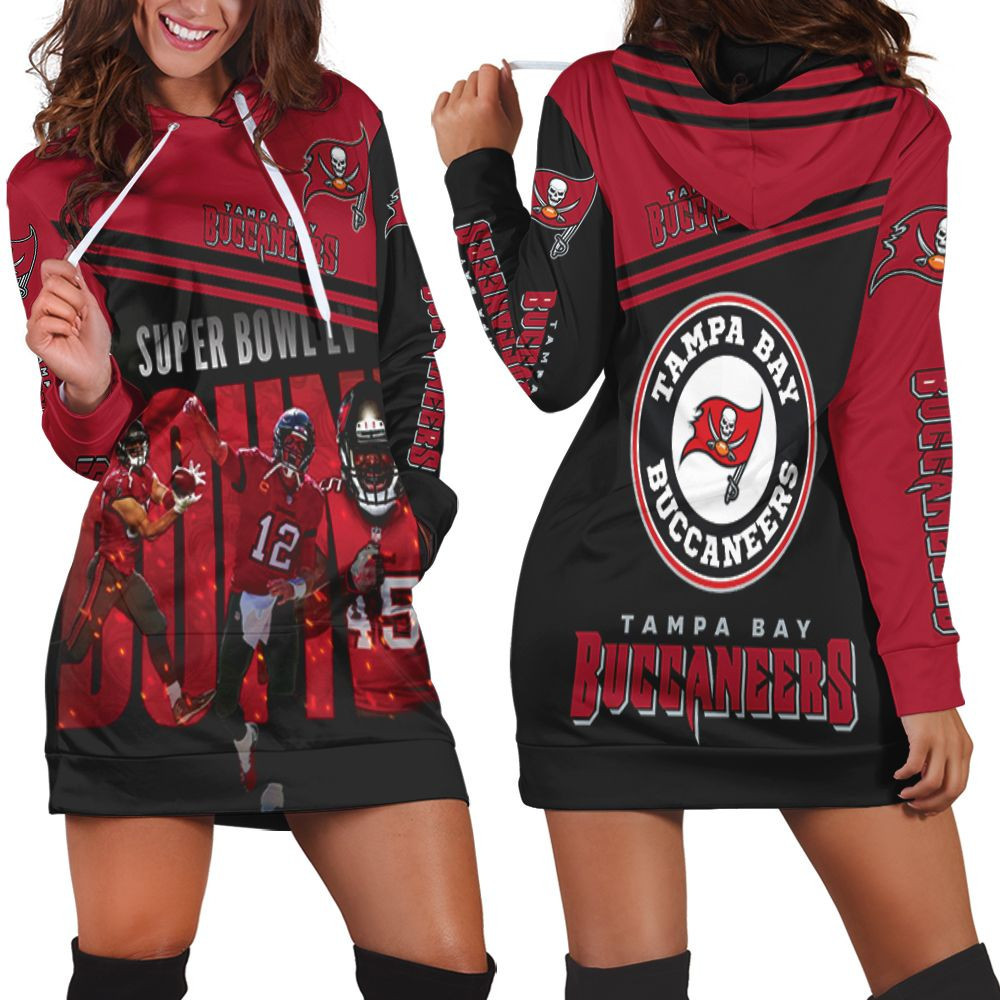 Tampa Bay Buccaneers Super Bowl Liv Champions 3d Hoodie Dress Sweater Dress Sweatshirt Dress