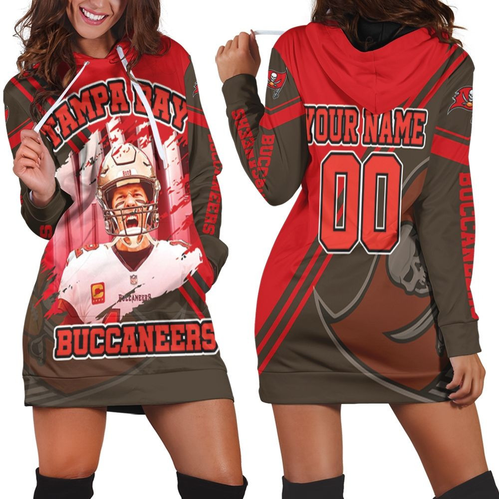 Tampa Bay Buccaneers Tom Brady 12 Super Bowl Champions 2021 Personalized Hoodie Dress Sweater Dress Sweatshirt Dress