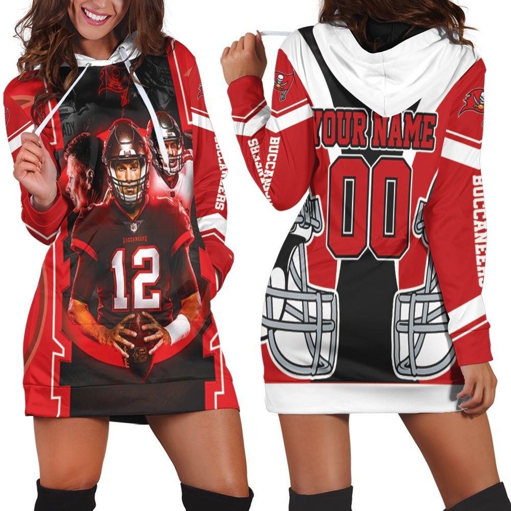 Tampa Bay Buccaneers Tom Brady And Team 2021 Nfl Champions Personalized Hoodie Dress Sweater Dress Sweatshirt Dress