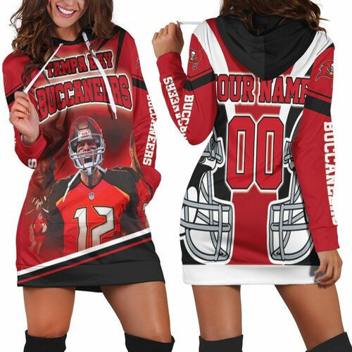 Tampa Bay Buccaneers Tom Brady Nfl Champions 2021 Personalized Hoodie Dress Sweater Dress Sweatshirt Dress