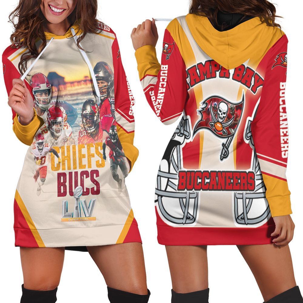 Tampa Bay Buccaneers Win 2021 Super Bowl Champions Hoodie Dress Sweater Dress Sweatshirt Dress