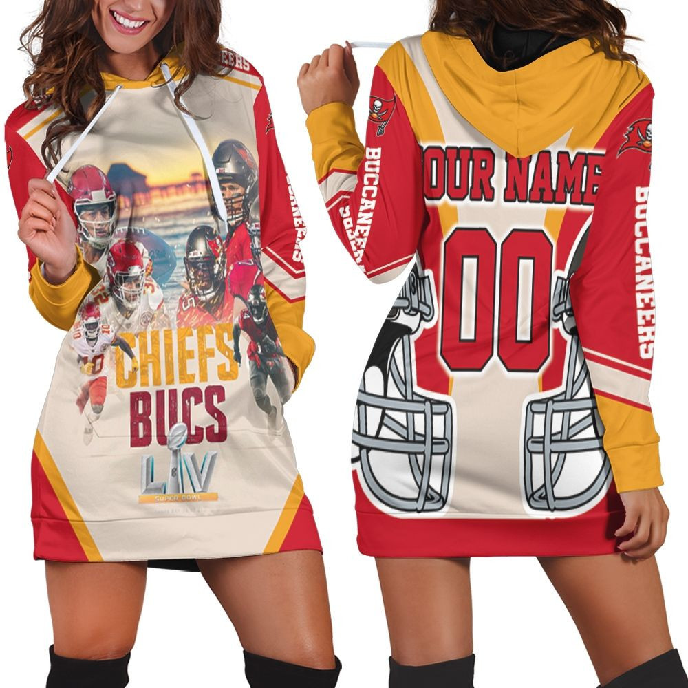 Tampa Bay Buccaneers Win 2021 Super Bowl Champions Personalized Hoodie Dress Sweater Dress Sweatshirt Dress