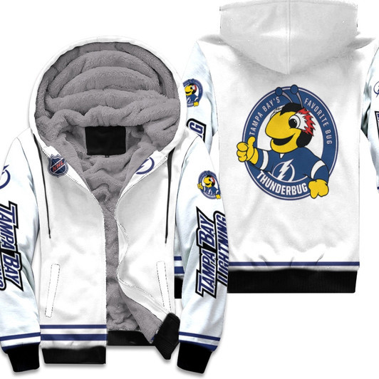 Tampa Bay Lightning Nhl Ice Hockey Team Thunderbug Logo Mascot White 3D Designed Allover Gift For Lightning Fans Fleece Hoodie