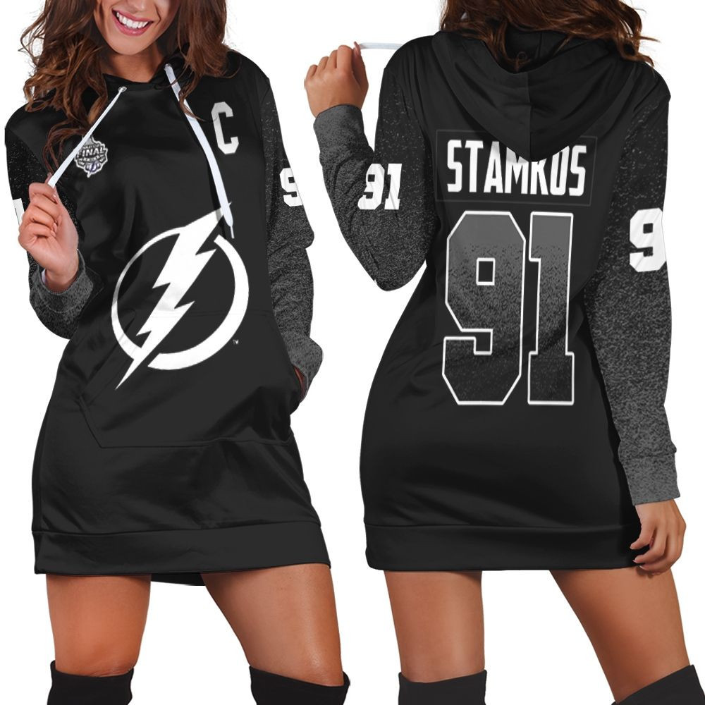 Tampa Bay Lightning Steven Stamkos Black Jersey Inspired Style Hoodie Dress Sweater Dress Sweatshirt Dress