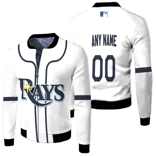 Tampa Bay Rays Mlb Baseball Home White 2019 Jersey Style Custom Gift For Rays Fans Fleece Bomber Jacket