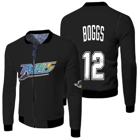 Tampa Bay Rays Wade Boggs 12 Mlb Baseball Black 2019 Jersey Style Gift For Rays Fans Fleece Bomber Jacket