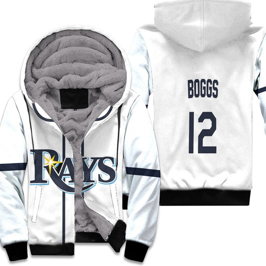 Tampa Bay Rays Wade Boggs 12 Mlb Baseball Home White 2019 Jersey Style Gift For Rays Fans Fleece Hoodie