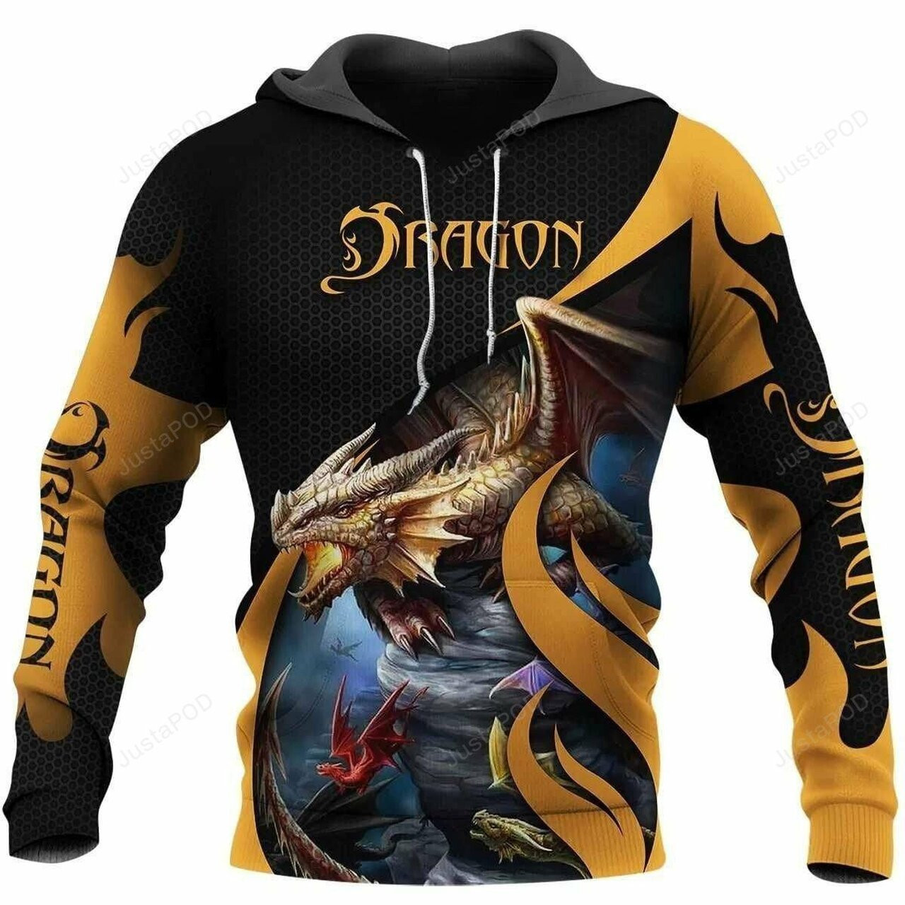 Tattoo Dragon Yellow 3d All Print Hoodie