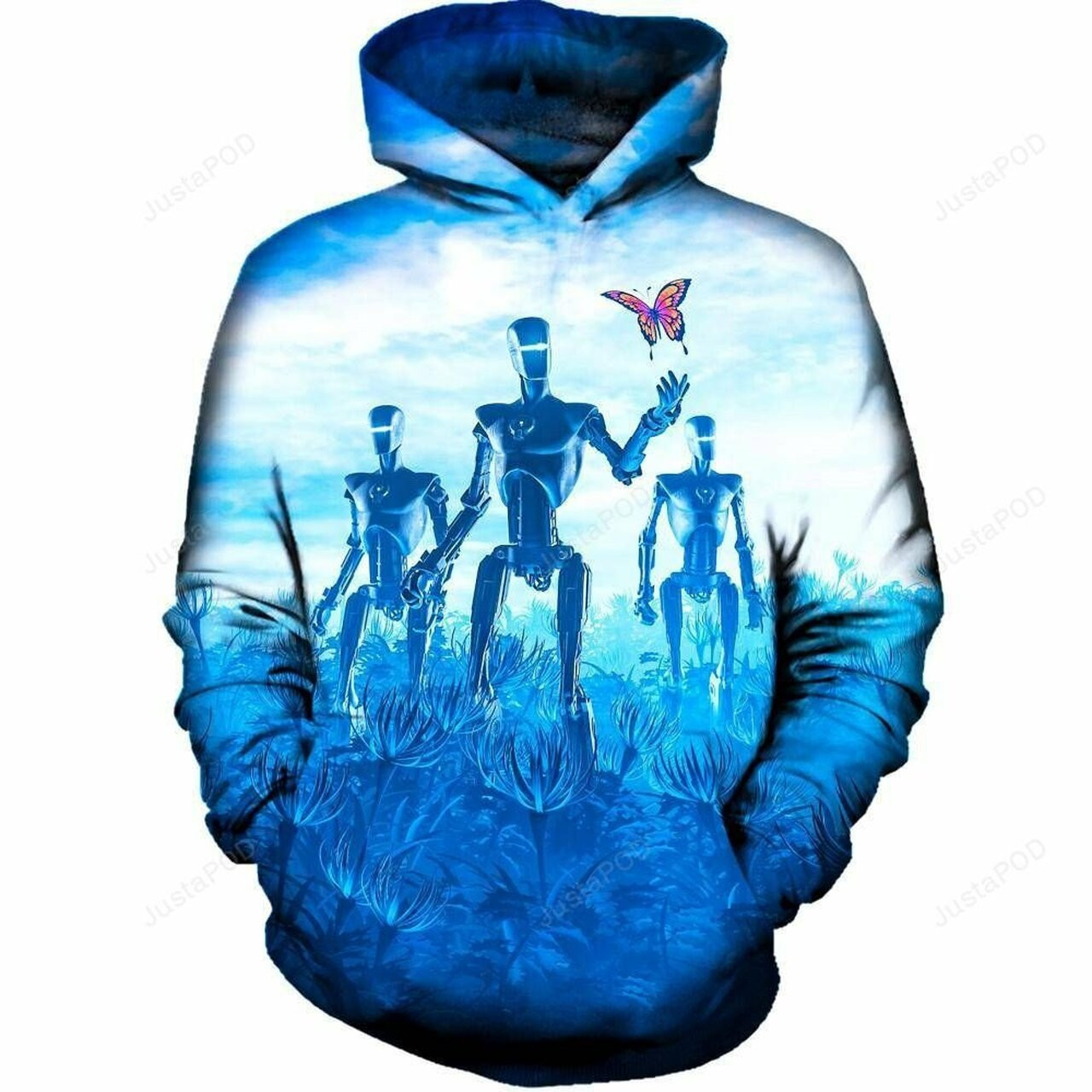 Tech Meets Nature 3d All Over Printed Hoodie