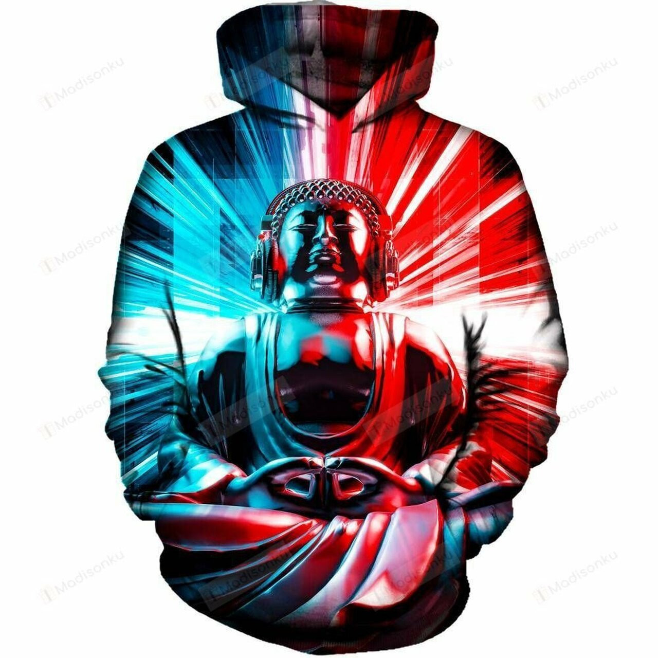 Techno Buddha 3d All Over Printed Hoodie