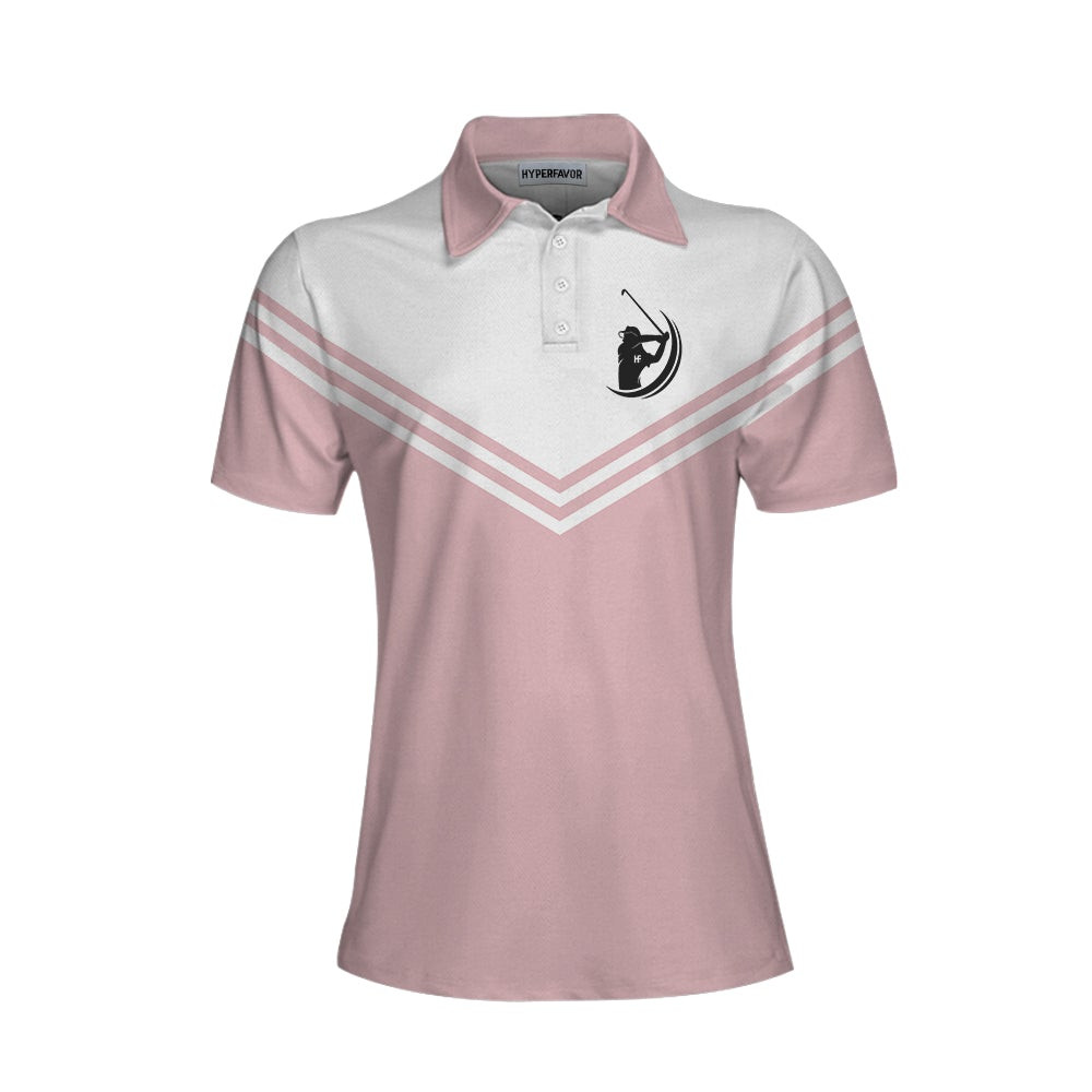 Tee Time Golf Short Sleeve Women Polo Shirt White And Pink Golf Shirt For Ladies