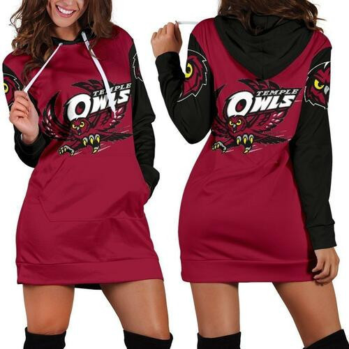 Temple Owls Hoodie Dress Sweater Dress Sweatshirt Dress 3d All Over Print For Women Hoodie