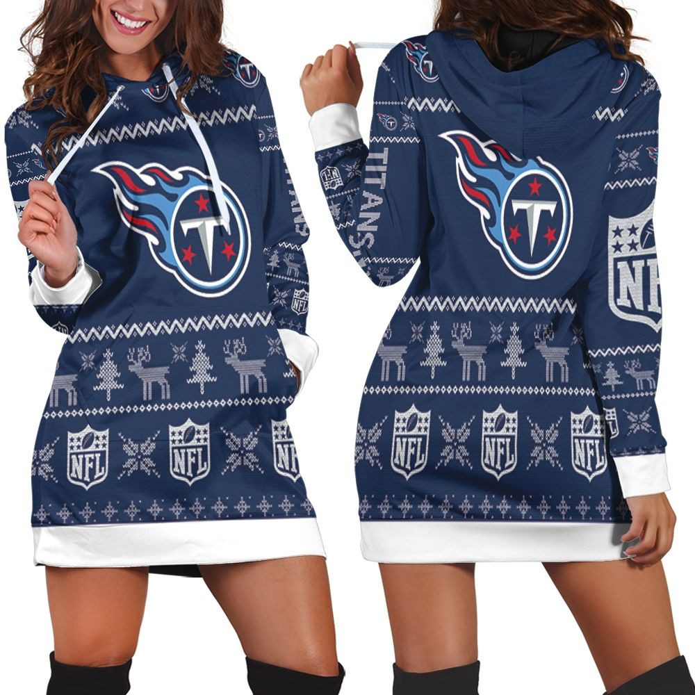 Tennessee Titans Nfl Ugly Sweatshirt Christmas 3d Hoodie Dress For Women